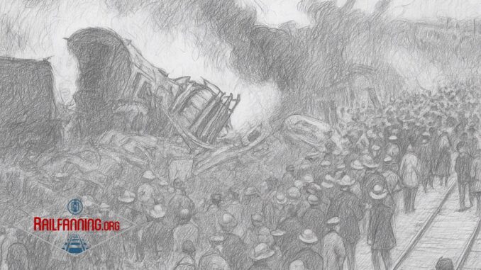 A Chat GPT pencil sketch portrays the 1918 Hammond Circus train wreck.