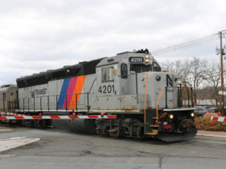 A N.J. Transit train departs from Montvale, N.J. on Feb. 10, 2016.