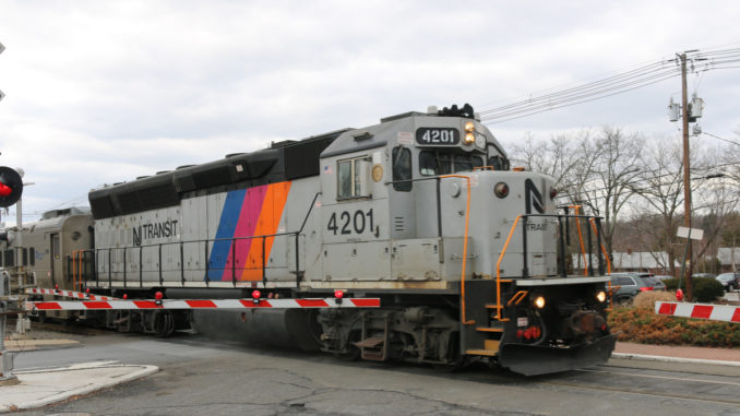 A N.J. Transit train departs from Montvale, N.J. on Feb. 10, 2016.