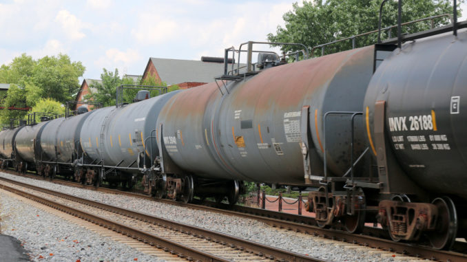 Tank cars move through Marietta, Ga., on July 20, 2015. (Photo by Todd DeFeo)