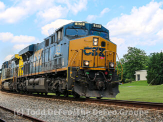 A southbound CSX Transportation train passes through Ringgold, Georgia, in early June 2018.