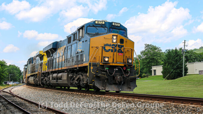 Ringgold_9529 A southbound CSX Transportation train passes through Ringgold, Georgia, in early June 2018.