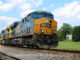 A southbound CSX Transportation train passes through Ringgold, Georgia, in early June 2018.