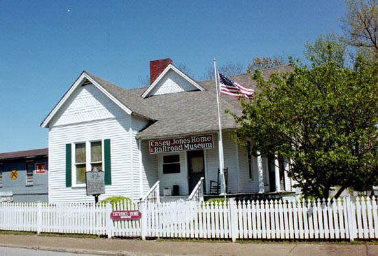 The former home of Casey Jones, perhaps the most famous locomotive engineer, is now a museum.