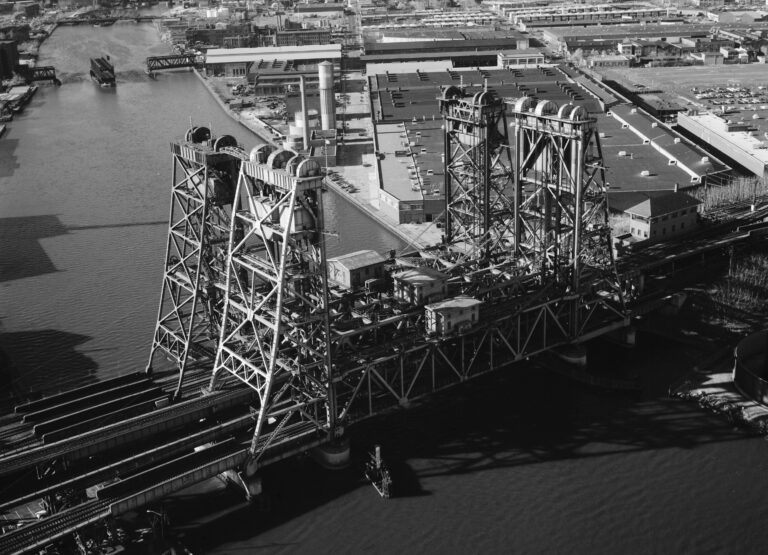 An aerial view of the Dock Bridge in New Jersey.