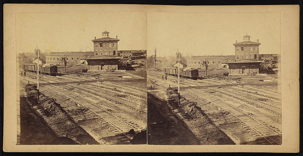 A historic image showing the Western & Atlantic facilities in Atlanta, Georgia.